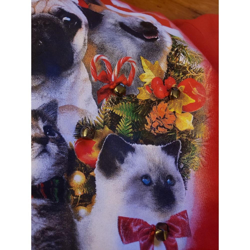 Dog and Cat Jingle Bell Christmas Sweatshirt - Picture 5 of 5